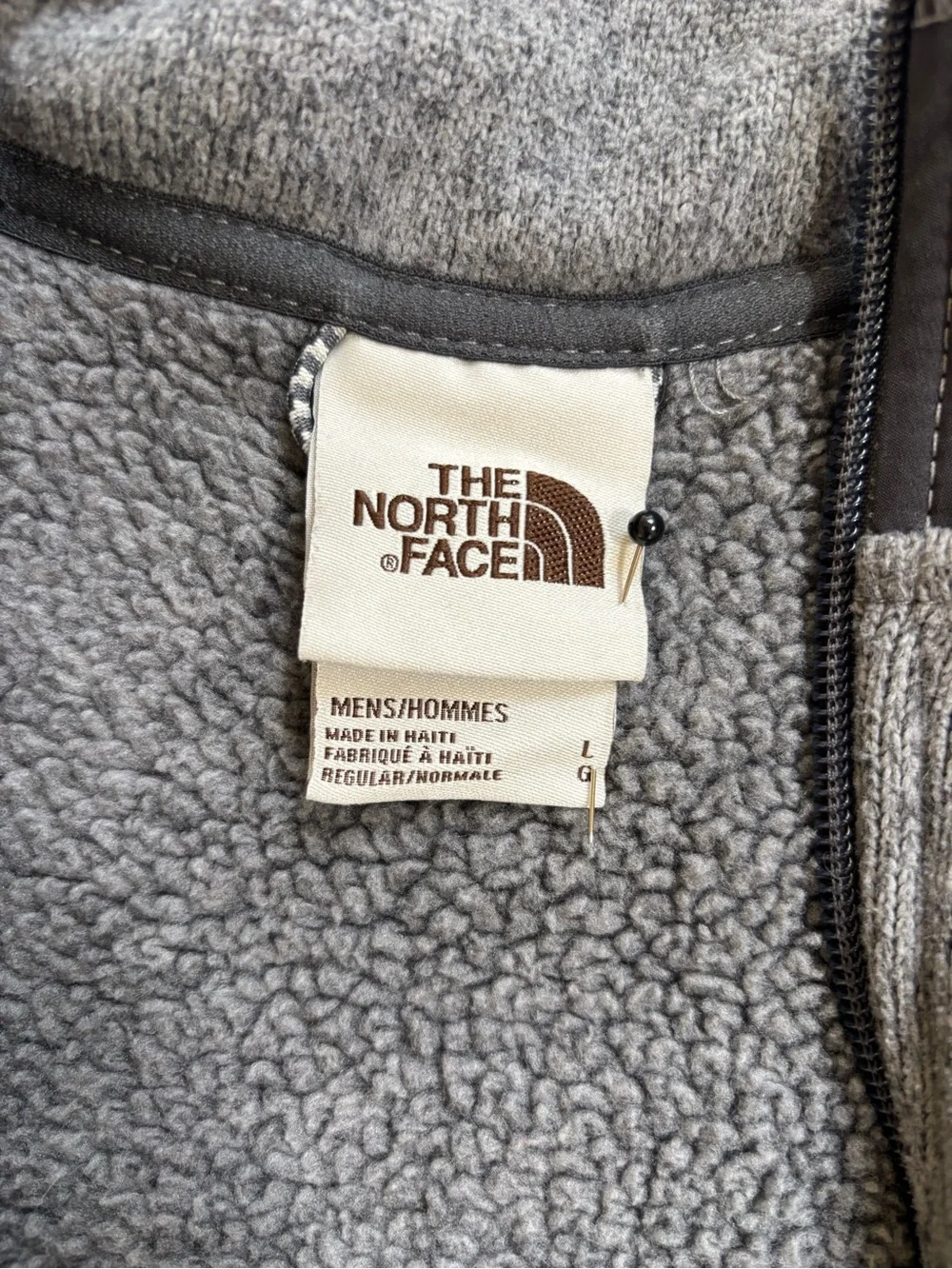 The North Face Gordon Lyons Quarter Zip Sweater Knit Fleece Pullover Gray L